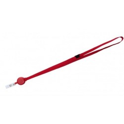LANYARD POLIÉSTER ROJO 10MM CON YOYÓ EXTENSIBLE Y CIERRE DE SEGURIDAD PK 100 UDS