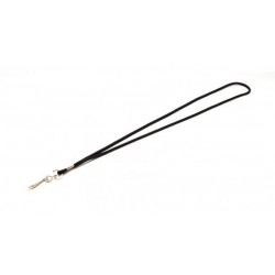 LANYARD REDONDO NEGRO CON MOSQUETÓN GIRATORIO METÁLICO PK 100 UDS