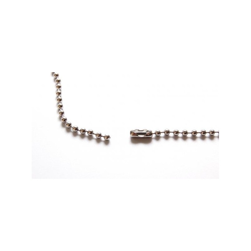CADENA DE BOLAS CROMADAS DE ACERO INOXIDABLE DE 92 CM DE LONGITUD PK 100 UDS