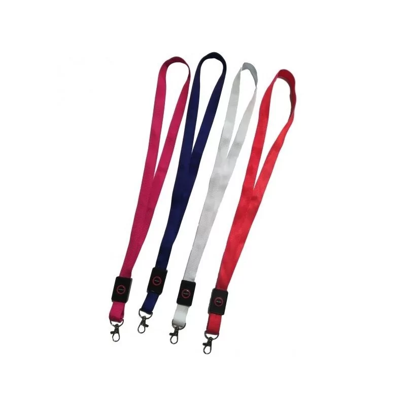 1 UNIDAD LANYARD PLANO 20mm BLANCO CON MOSQUETÓN TIPO CORREA CANINA Y LUCES LED