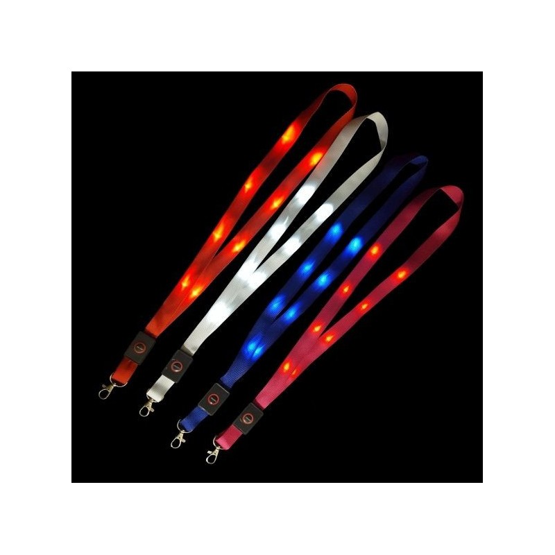 1 UNIDAD LANYARD PLANO 20mm ROSA CON MOSQUETÓN TIPO CORREA CANINA Y LUCES LED