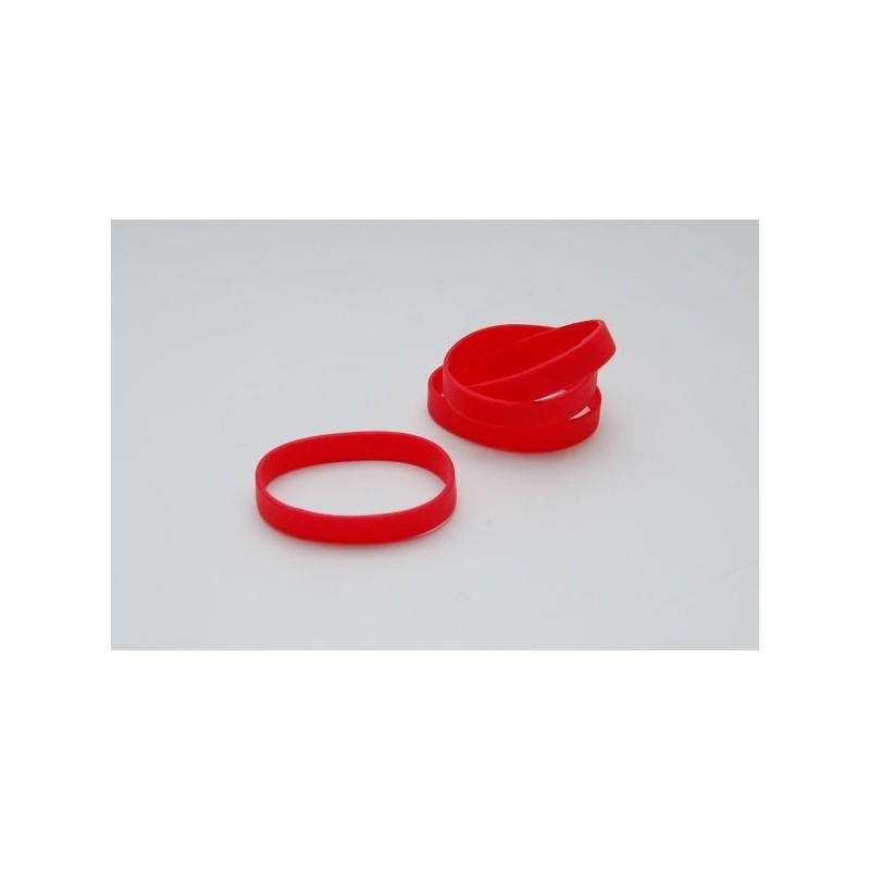 PULSERA DE SILICONA 65mm ROJA SIN PERSONALIZACIÓN PK 100 UDS