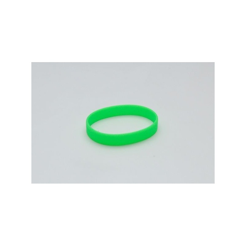 PULSERA DE SILICONA 65mm VERDE SIN PERSONALIZACIÓN PK 100 UDS