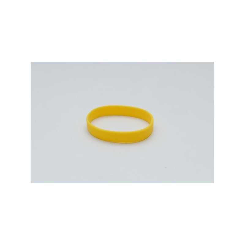 PULSERA DE SILICONA 65mm AMARILLA SIN PERSONALIZACIÓN PK 100 UDS