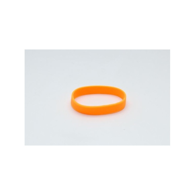 PULSERA DE SILICONA 65mm NARANJA SIN PERSONALIZACIÓN PK 100 UDS