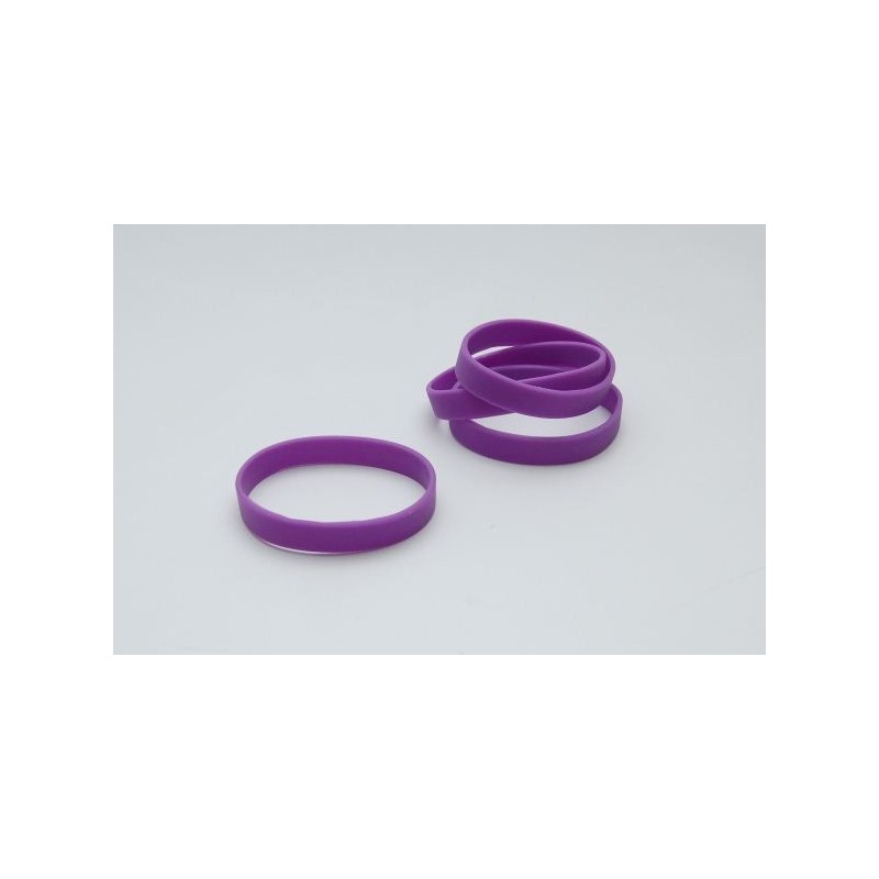 PULSERA DE SILICONA 65mm MORADA SIN PERSONALIZACIÓN PK 100 UDS