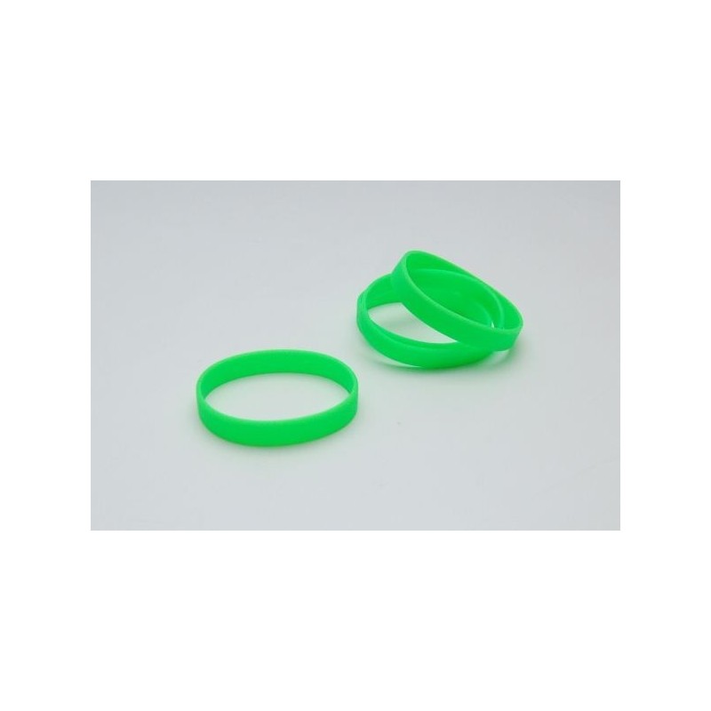 PULSERA DE SILICONA 55mm VERDE SIN PERSONALIZACIÓN PK 100 UDS