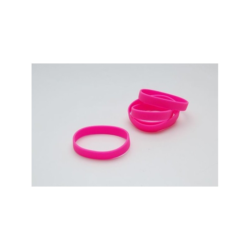 PULSERA DE SILICONA 55mm ROSA SIN PERSONALIZACIÓN PK 100 UDS
