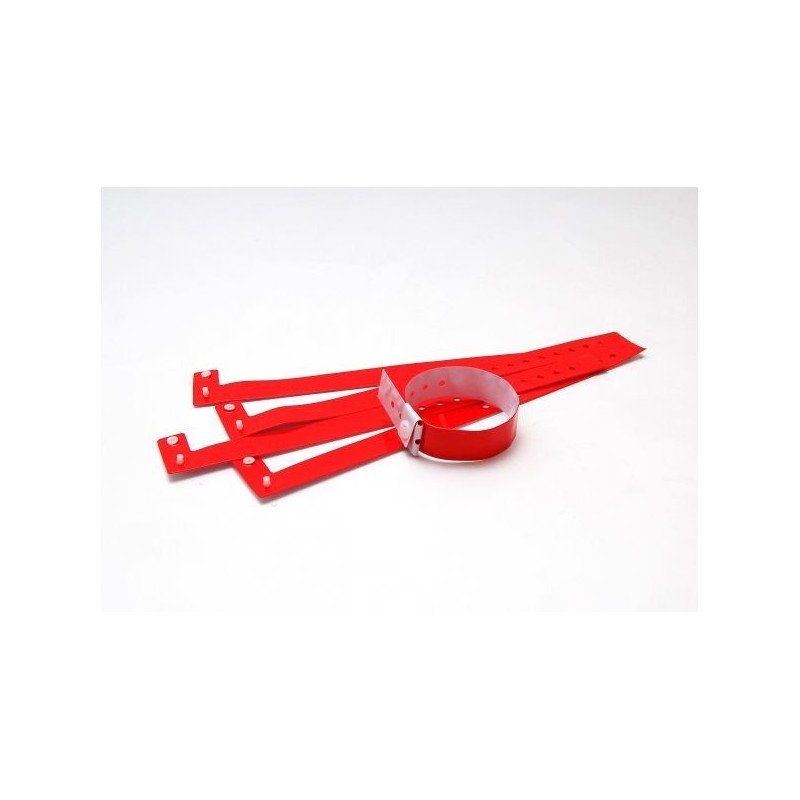 BRAZALETE DE VINILO BRILLO COLOR ROJO TIPO \"L\" PK 100 UDS