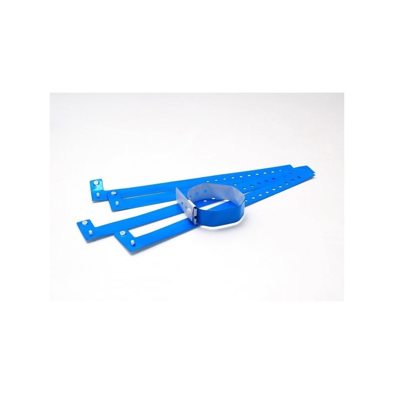 BRAZALETE DE VINILO BRILLO COLOR AZUL TIPO \"L\" PK 100 UDS