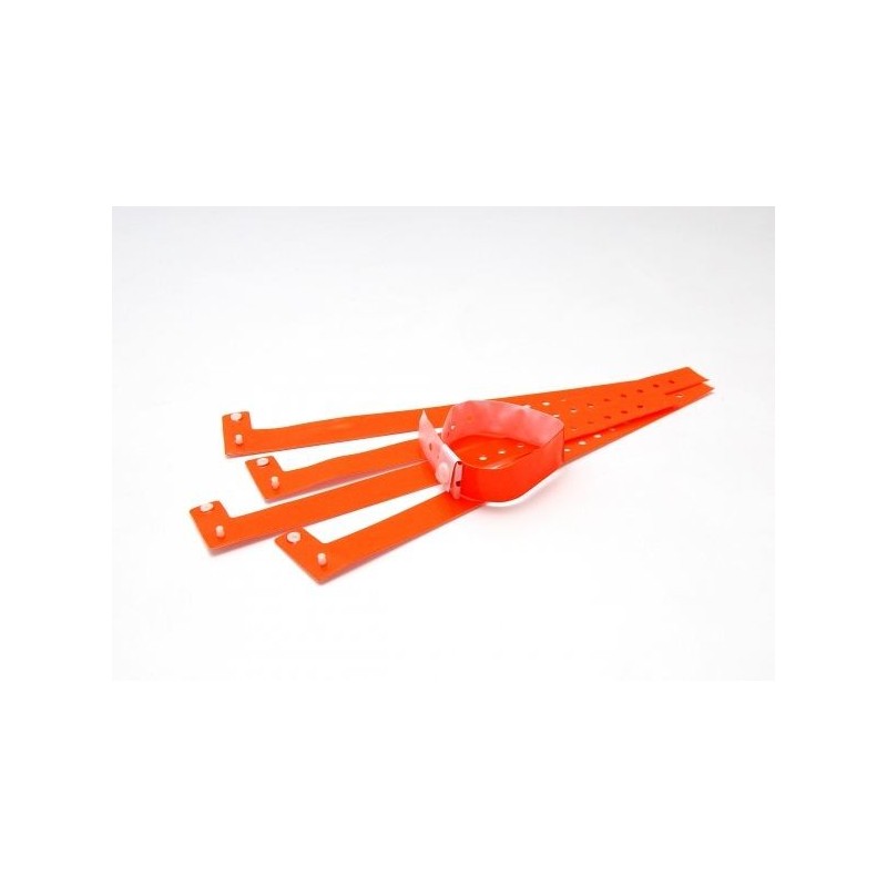 BRAZALETE DE VINILO BRILLO COLOR NARANJA TIPO \"L\" PK 100 UDS