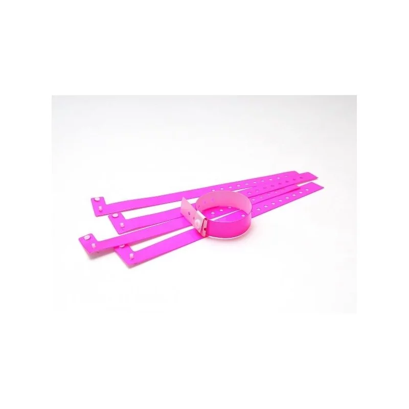 BRAZALETE DE VINILO BRILLO COLOR ROSA TIPO \"L\" PK 100 UDS