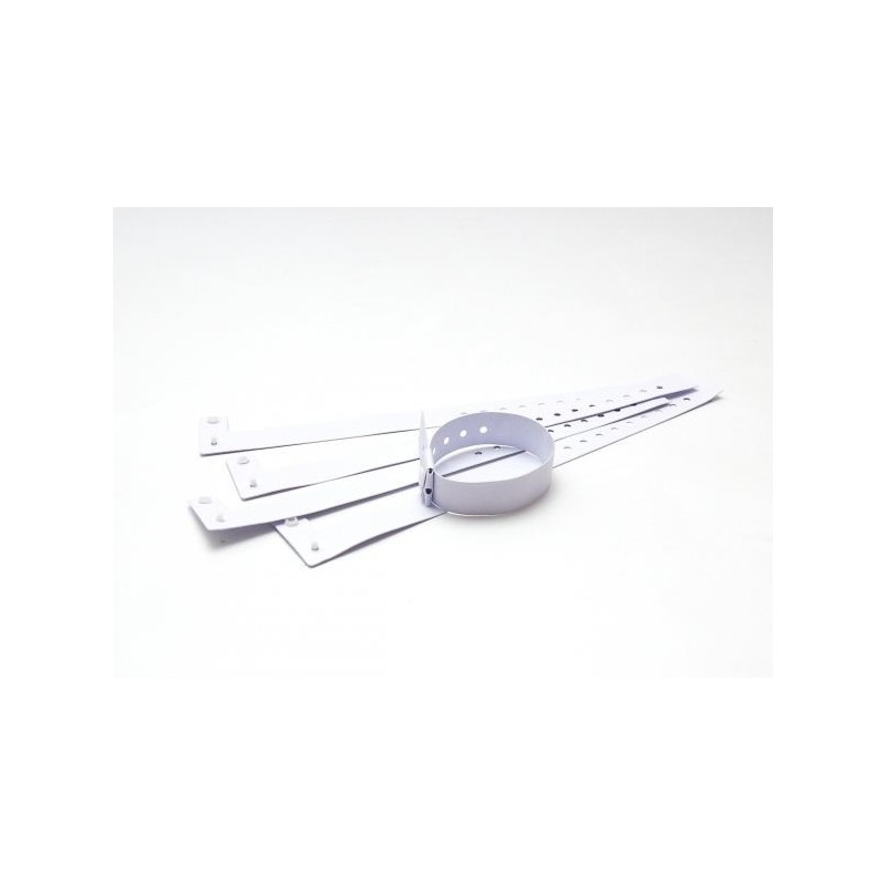 BRAZALETE DE VINILO MATE COLOR BLANCO TIPO \"L\" PK 100 UDS