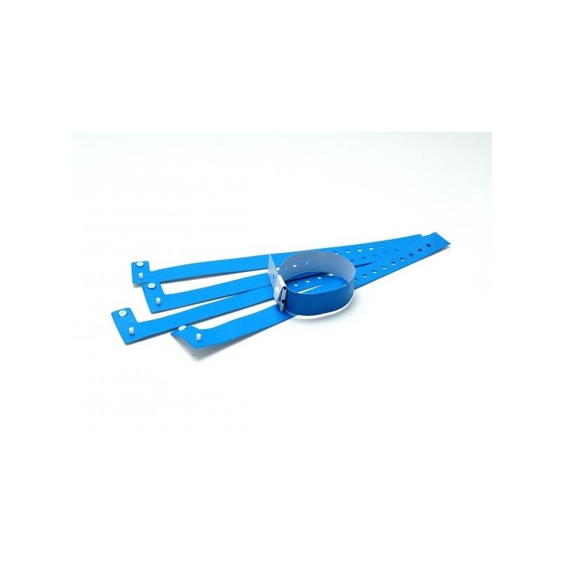 BRAZALETE DE VINILO MATE COLOR AZUL TIPO \"L\" PK 100 UDS