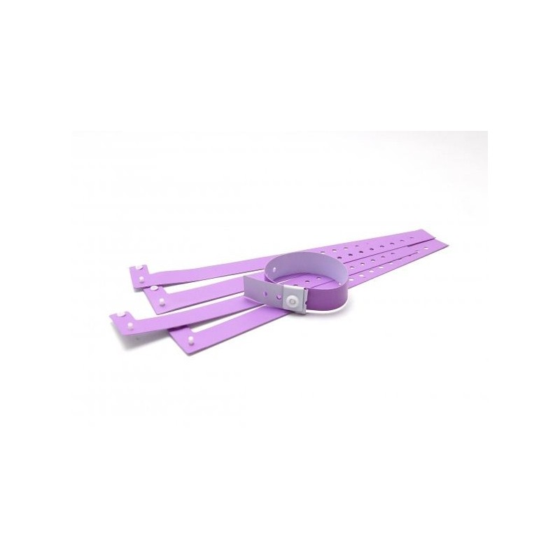BRAZALETE DE VINILO MATE COLOR MORADO TIPO \"L\" PK 100 UDS