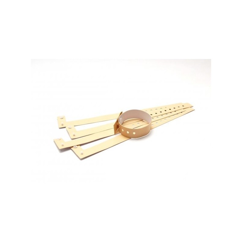 BRAZALETE DE VINILO MATE COLOR CREMA TIPO \"L\" PK 100 UDS
