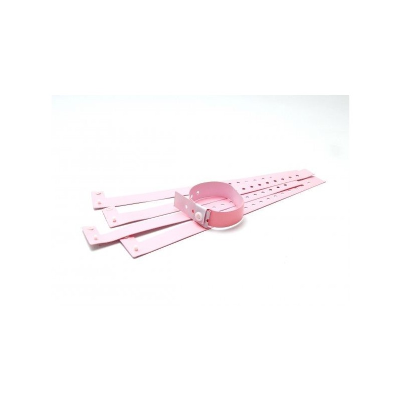 BRAZALETE DE VINILO MATE COLOR ROSA TIPO \"L\" PK 100 UDS
