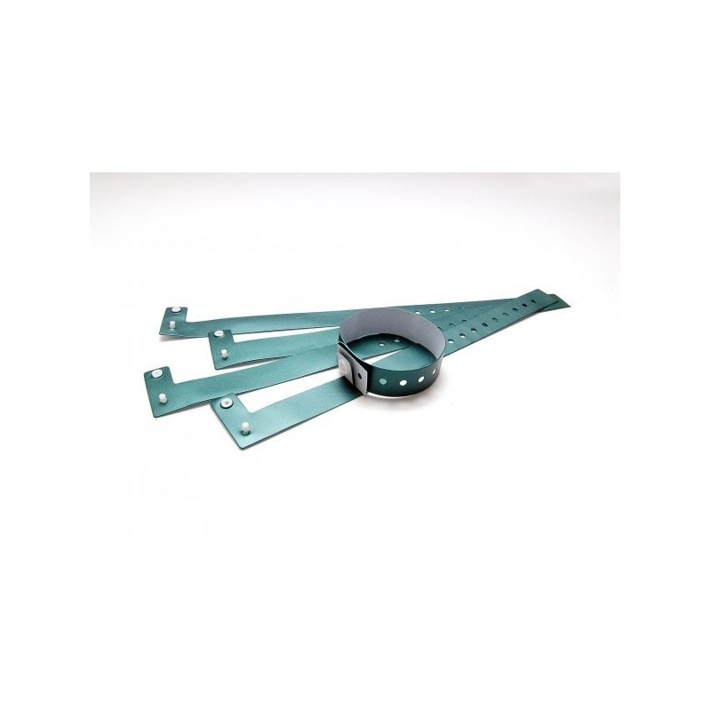 BRAZALETE DE VINILO COLOR VERDE METÁLICO TIPO \"L\" PK 100 UDS