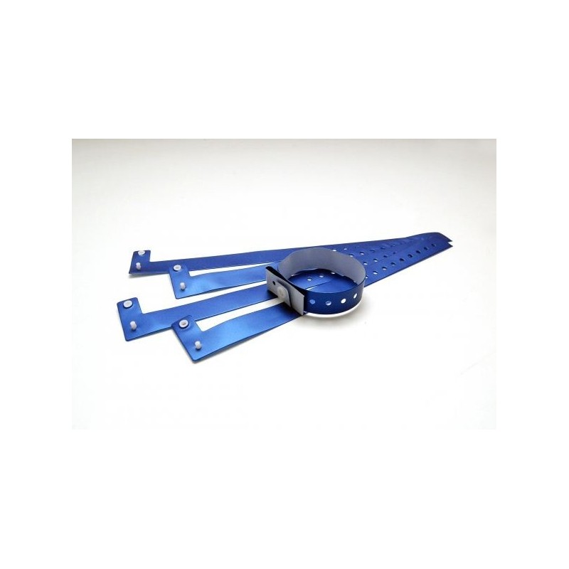 BRAZALETE DE VINILO COLOR AZUL METÁLICO TIPO \"L\" PK 100 UDS