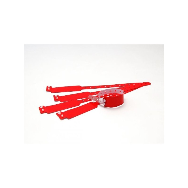 BRAZALETE DE VINILO BRILLO COLOR ROJO TIPO \"ANCHO\" PK 100 UDS
