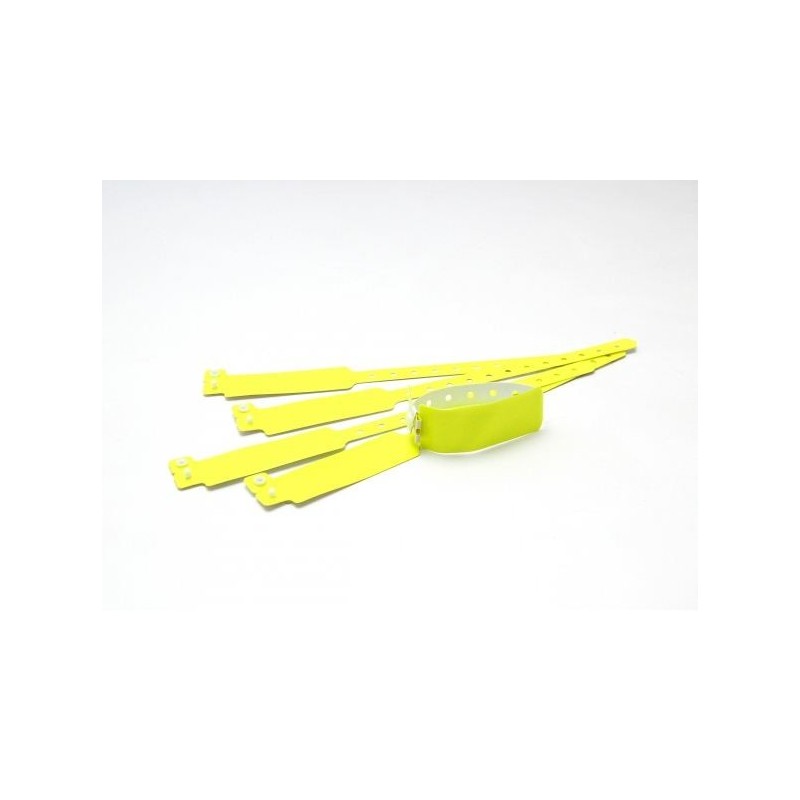 BRAZALETE DE VINILO BRILLO COLOR AMARILLO TIPO \"ANCHO\" PK 100 UDS