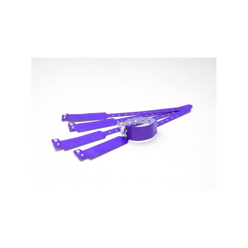 BRAZALETE DE VINILO BRILLO COLOR MORADO TIPO \"ANCHO\" PK 100 UDS