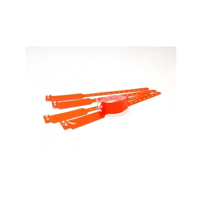BRAZALETE DE VINILO BRILLO COLOR NARANJA TIPO \"ANCHO\" PK 100 UDS