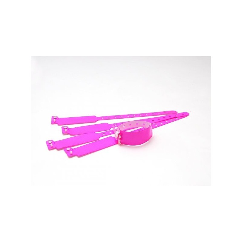 BRAZALETE DE VINILO BRILLO COLOR ROSA TIPO \"ANCHO\" PK 100 UDS
