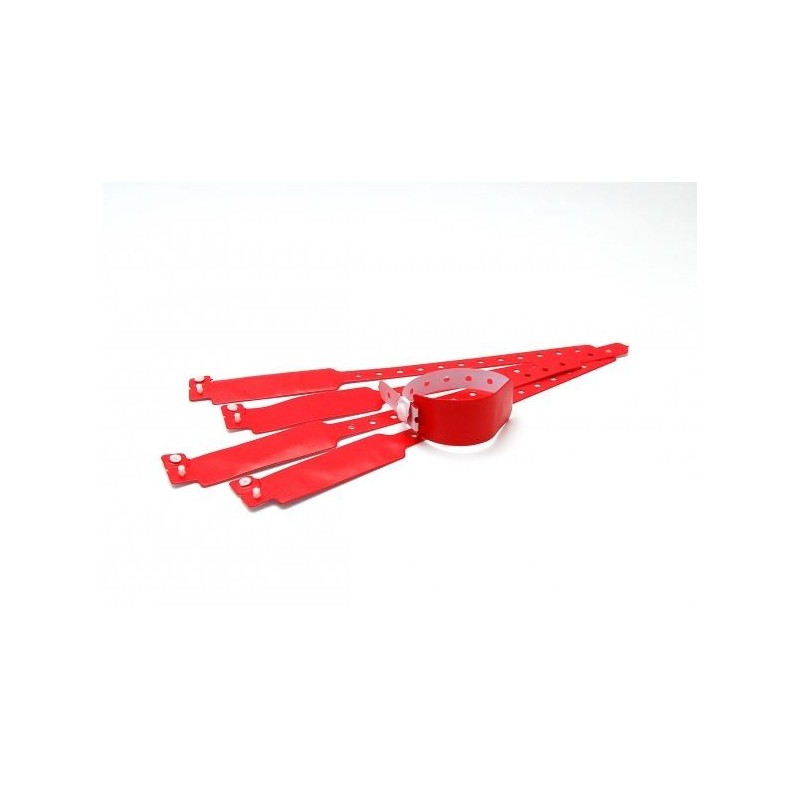 BRAZALETE DE VINILO MATE COLOR ROJO TIPO \"ANCHO\" PK 100 UDS