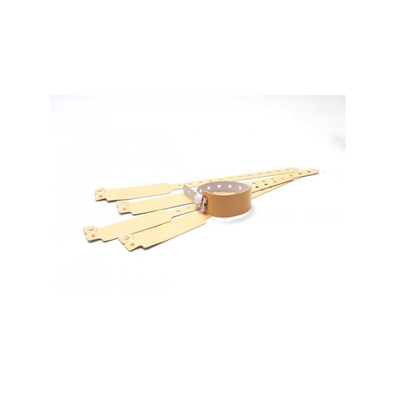 BRAZALETE DE VINILO MATE COLOR CREMA TIPO \"ANCHO\" PK 100 UDS