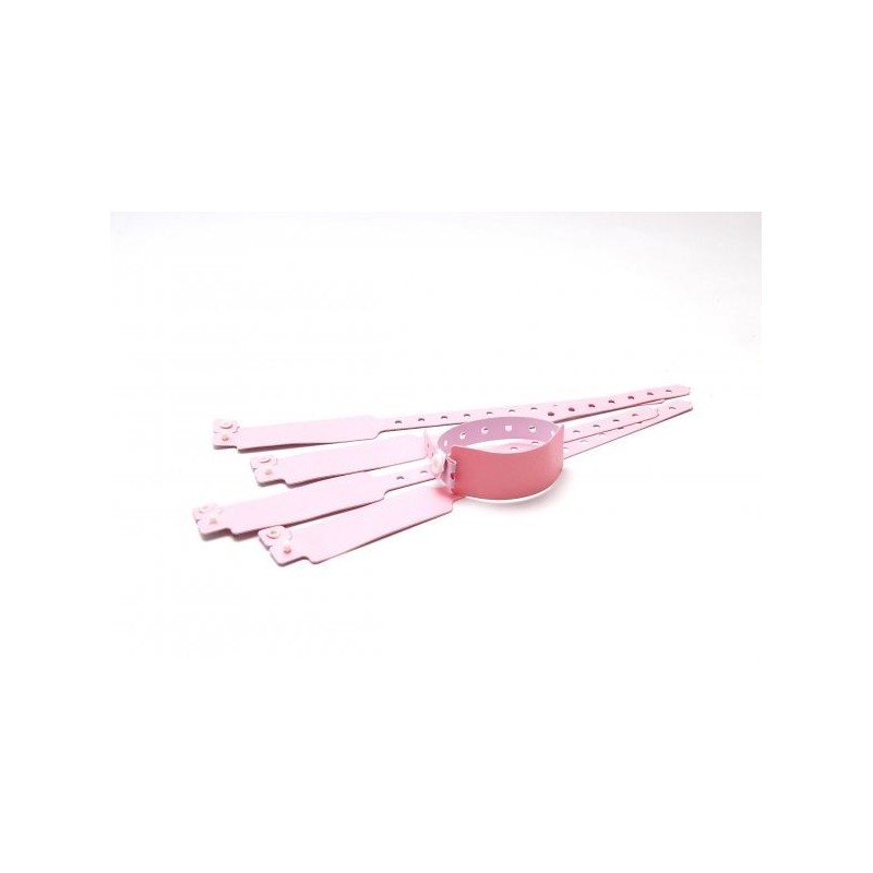 BRAZALETE DE VINILO MATE COLOR ROSA CLARO TIPO \"ANCHO\" PK 100 UDS