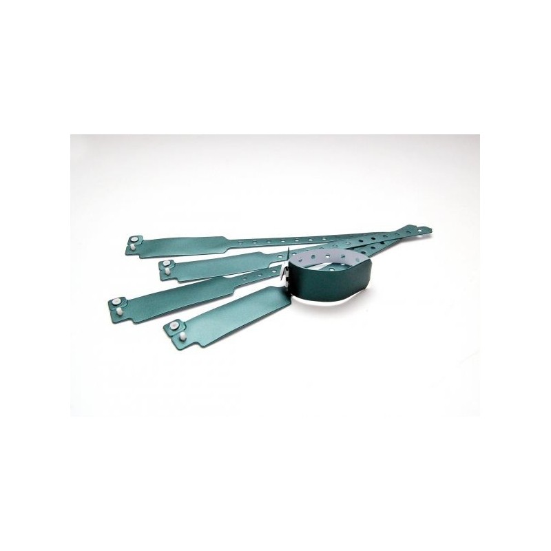 BRAZALETE DE VINILO COLOR VERDE METÁLICO TIPO \"ANCHO\" PK 100 UDS