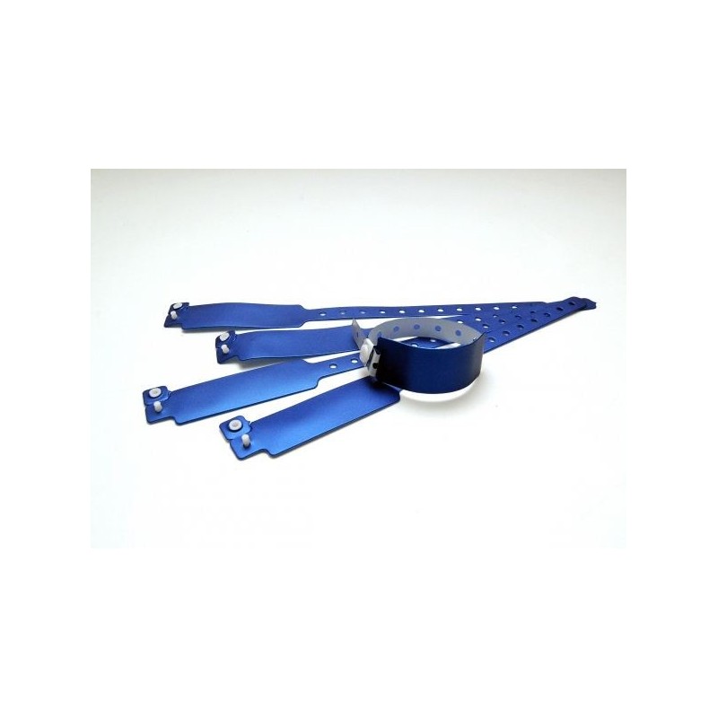 BRAZALETE DE VINILO COLOR AZUL METÁLICO TIPO \"ANCHO\" PK 100 UDS