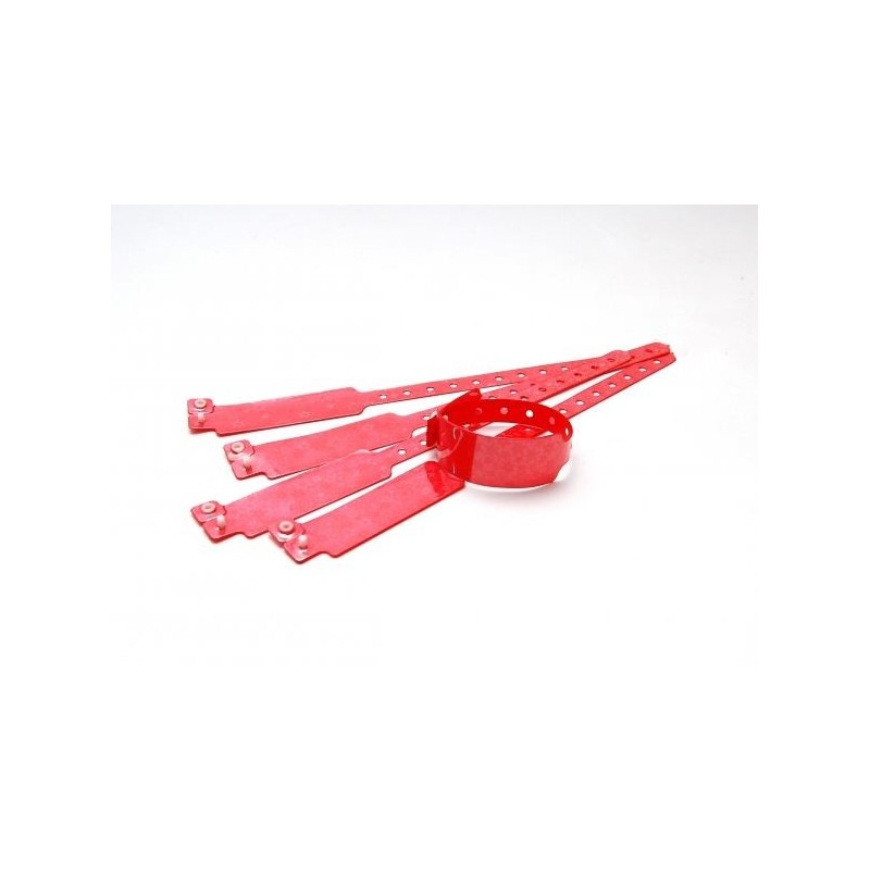 BRAZALETE DE VINILO COLOR ROJO HOLOGRAMA DE ESTRELLAS TIPO \"ANCHO\" PK 100 UDS