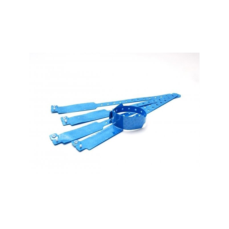 BRAZALETE DE VINILO COLOR AZUL HOLOGRAMA DE ESTRELLAS TIPO \"ANCHO\" PK 100 UDS
