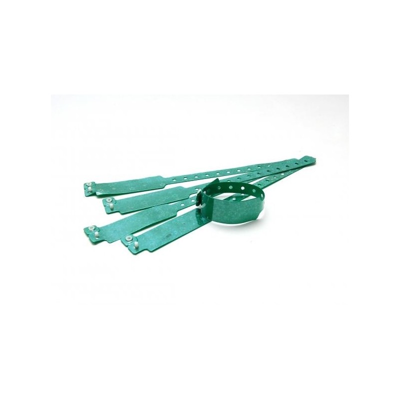BRAZALETE DE VINILO COLOR VERDE HOLOGRAMA DE ESTRELLAS TIPO \"ANCHO\" PK 100 UDS
