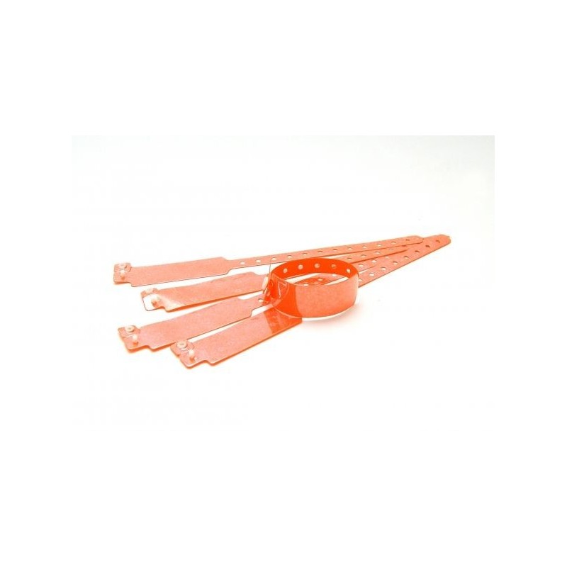 BRAZALETE DE VINILO COLOR NARANJA HOLOGRAMA DE ESTRELLAS TIPO \"ANCHO\" PK 100 UDS