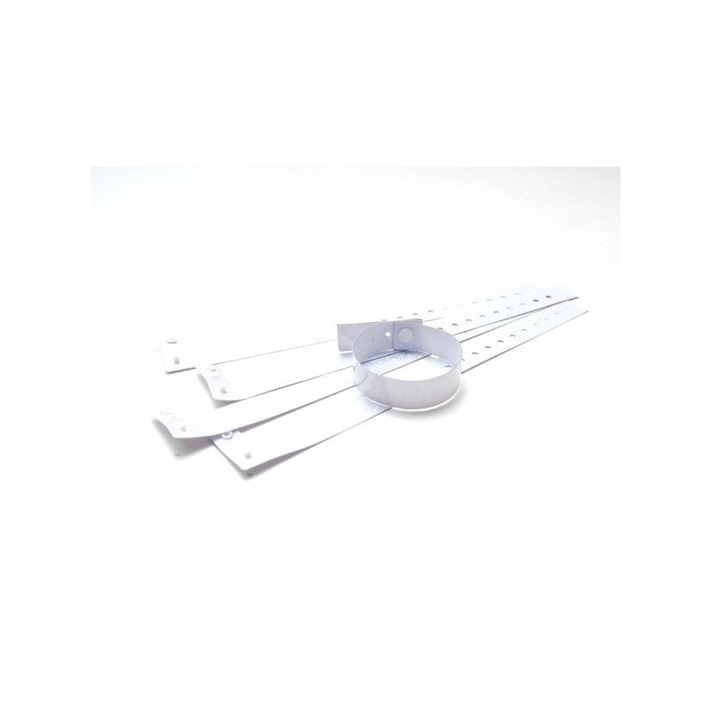 BRAZALETE DE VINILO COLOR BLANCO HOLOGRAMA DE BURBUJAS TIPO \"L\" PK 100 UDS