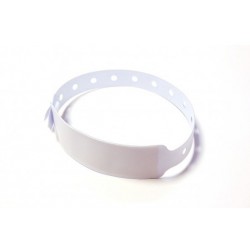 BRAZALETE DE VINILO HOSPITALARIO CON PANEL DE ESCRITURA COLOR BLANCO TAMAÑO ADULTO PK 100 UDS