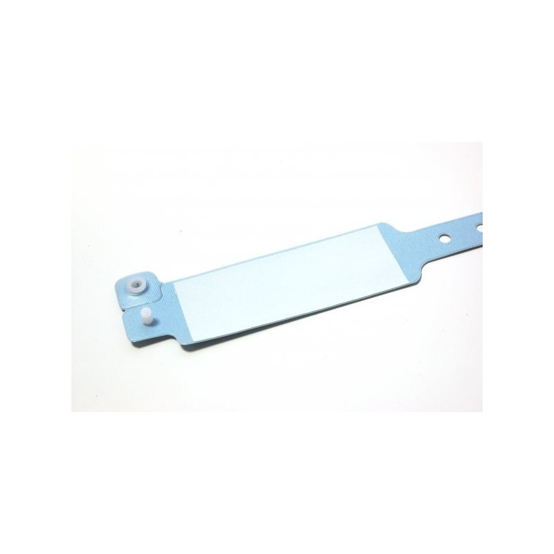 BRAZALETE DE VINILO HOSPITALARIO CON PANEL DE ESCRITURA COLOR AZUL TAMAÑO ADULTO PK 100 UDS