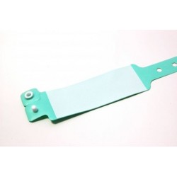 BRAZALETE DE VINILO HOSPITALARIO CON PANEL DE ESCRITURA COLOR VERDE TAMAÑO ADULTO PK 100 UDS