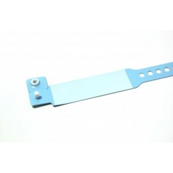BRAZALETE DE VINILO HOSPITALARIO CON PANEL DE ESCRITURA COLOR AZUL TAMAÑO NIÑO PK 100 UDS