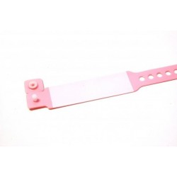 BRAZALETE DE VINILO HOSPITALARIO CON PANEL DE ESCRITURA COLOR ROSA TAMAÑO NIÑO PK 100 UDS